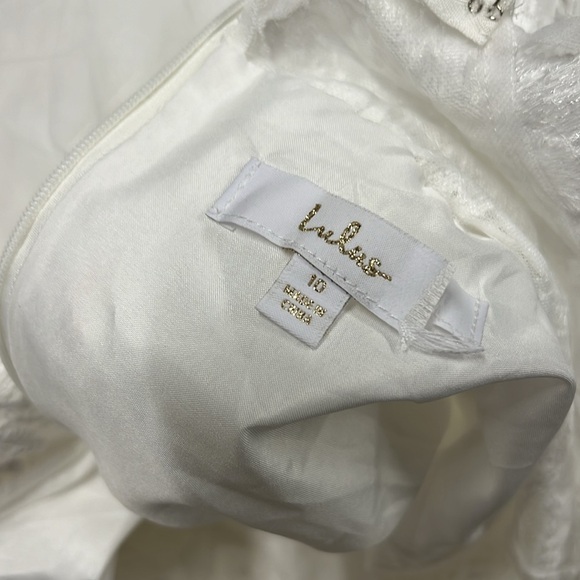 Height of Love White Embroidered Beaded Backless A-Line Gown - Picture 12 of 12